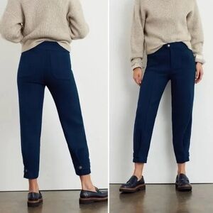 Anthropologie NWT Maeve Magda Tapered Pants Navy Blue Size 8